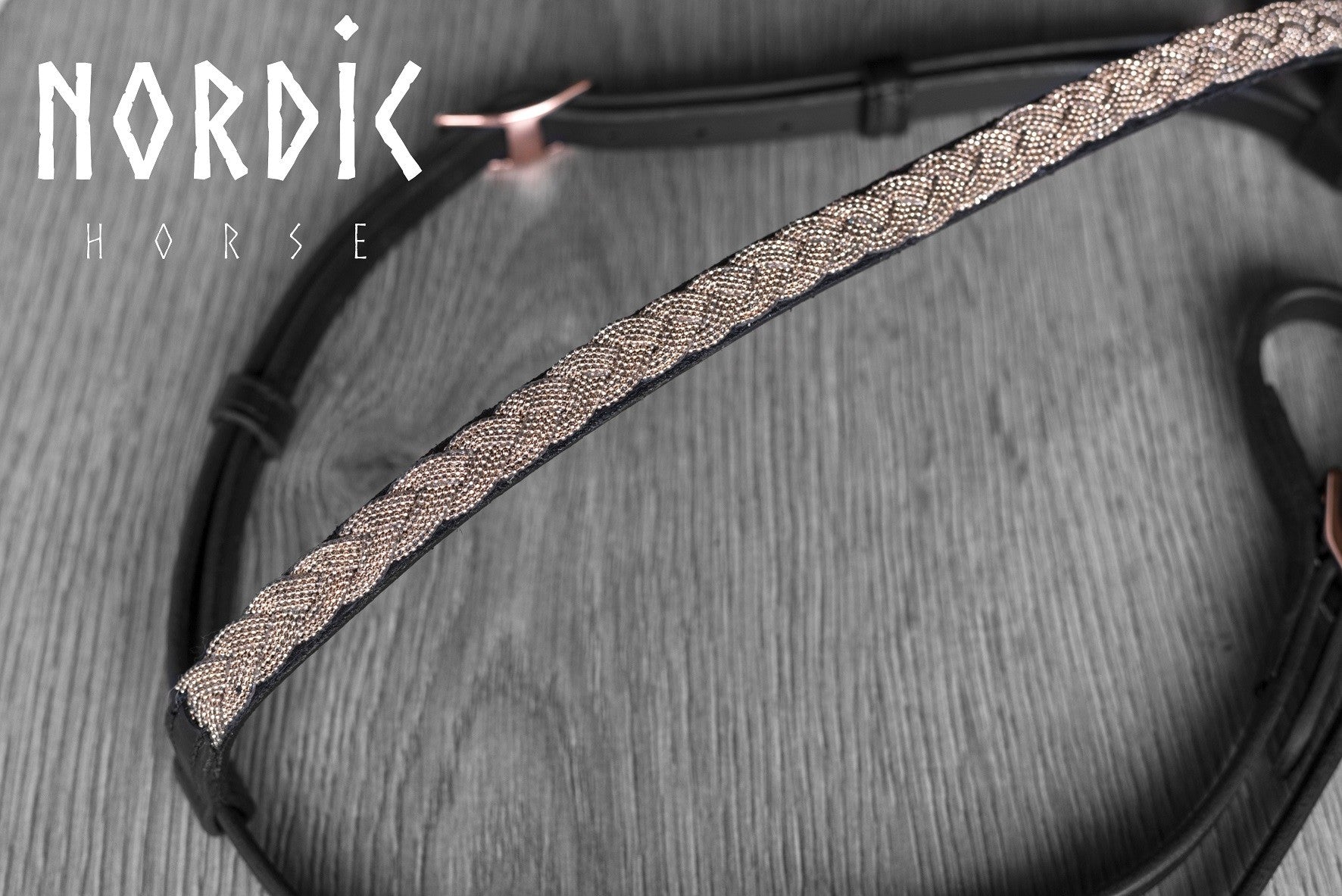 Höfuðleður með fléttu - Rosegold